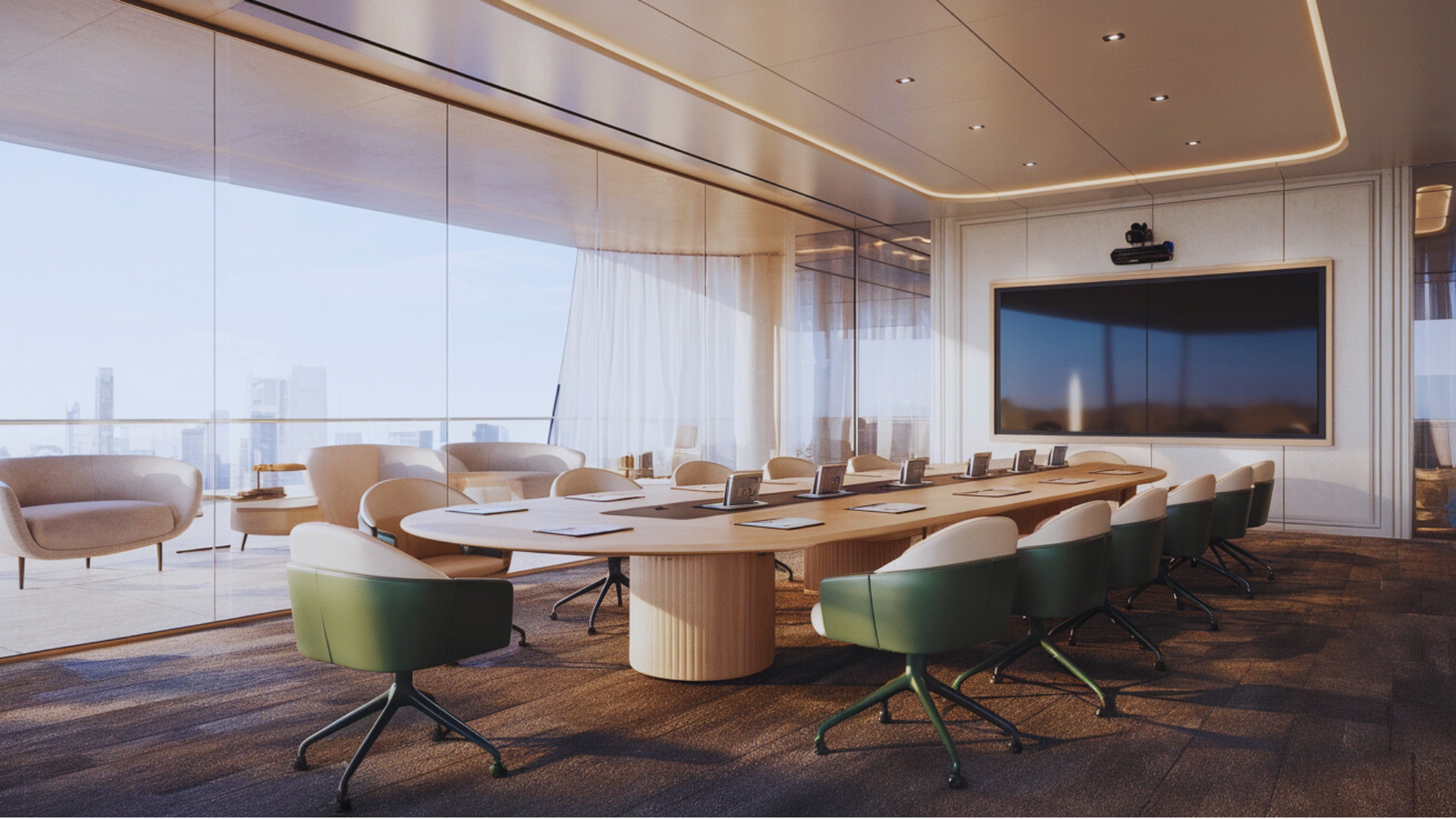 Modern AV Enabled Conference Room by RKJ Electric