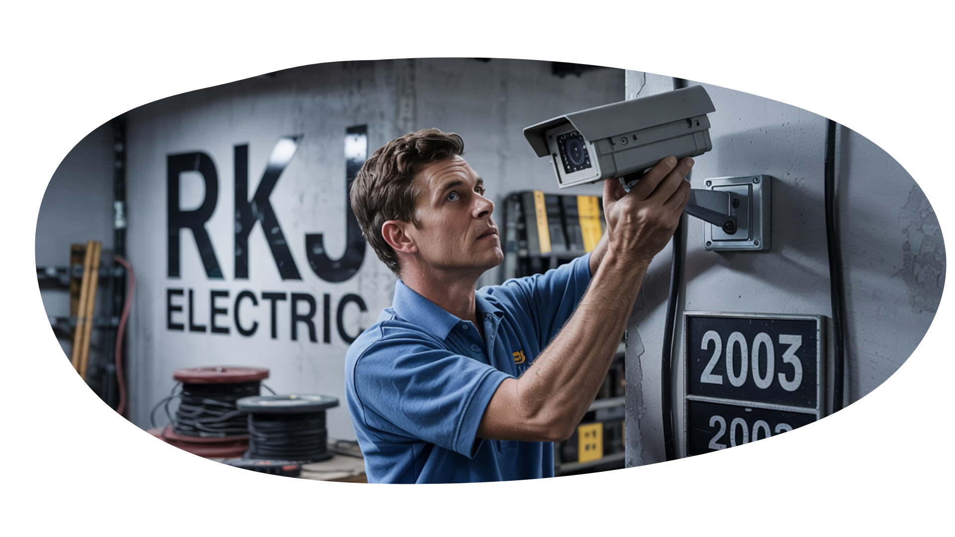 RKJ Electric installing CCTV system for government projects in 2003
